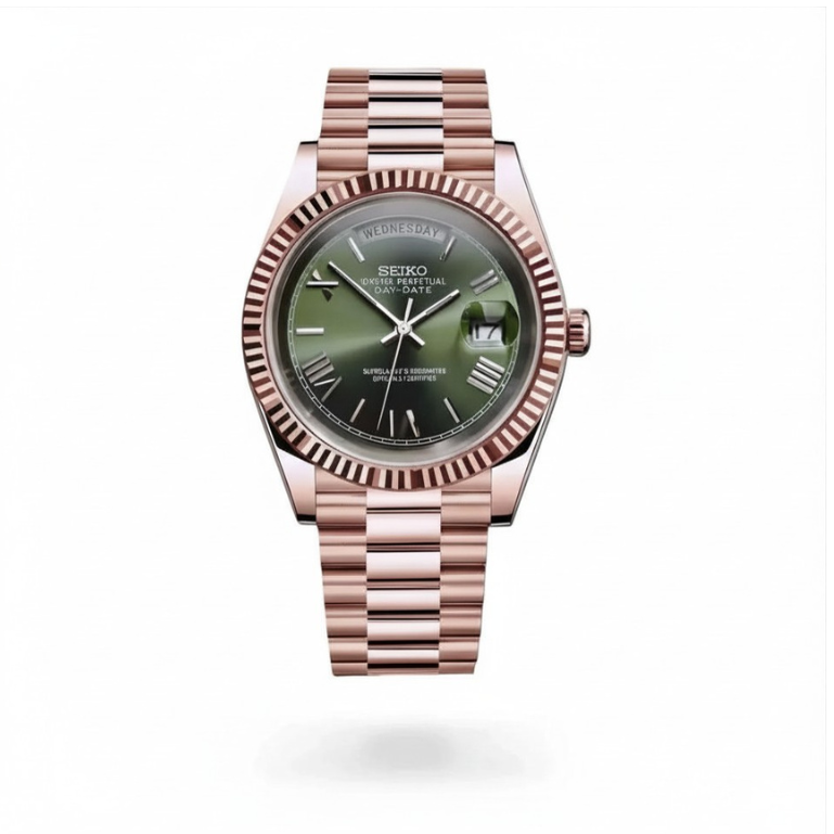 Seiko Day-Date Rose Gold Green Dial – 40mm