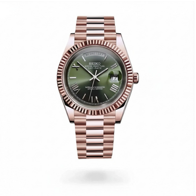 Seiko Day-Date Rose Gold Green Dial – 40mm