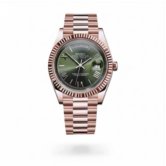 Seiko Day-Date Rose Gold Green Dial – 40mm