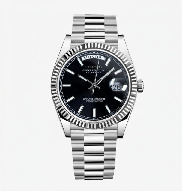 Seiko Day Date Black Dial - 40mm