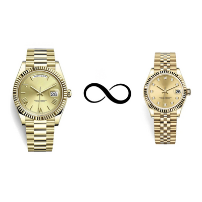 Him & Her – Seiko Champagne Gold Combo (Day-Date 40mm + Lady DateJust 31mm)