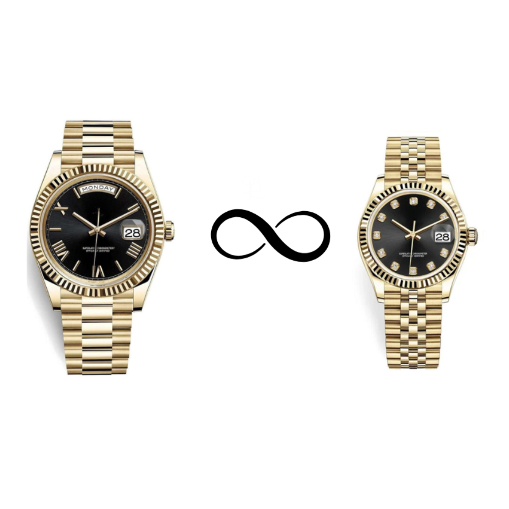 Him & Her – Seiko Black Gold Combo (Day-Date 40mm + Lady Datejust 31mm)
