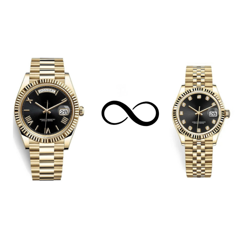Him & Her – Seiko Black Gold Combo (Day-Date 40mm + Lady Datejust 31mm)