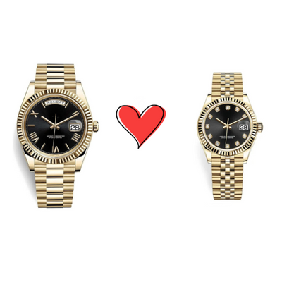 Him & Her – Seiko Black Gold Combo (Day-Date 40mm + Lady Datejust 31mm)