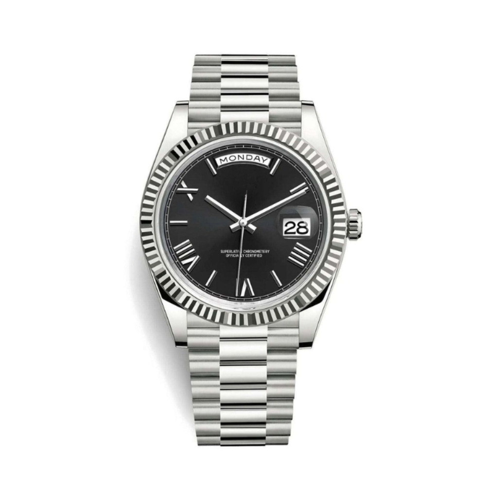 Seiko Day-Date Black Roman Dial - 40mm