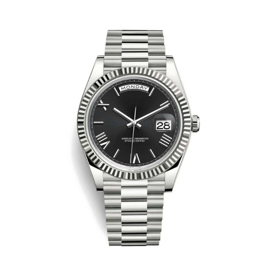 Seiko Day-Date Black Roman Dial - 40mm