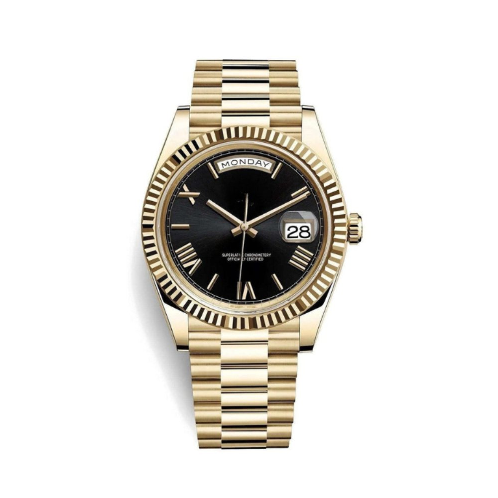 Seiko Day-Date Black Roman – Yellow Gold Edition 40mm